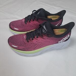 Hoka One One Womens Clifton 8 1119394 BGIR Pink Running Shoes Sneakers Size 10 B